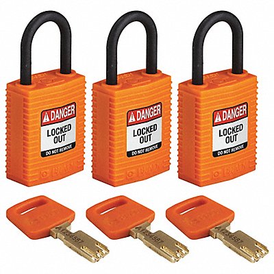 K7458 Lockout Padlock Nylon Orange PK3