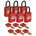 Lockout Padlock Nylon 1-21/32 H Red PK6