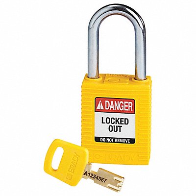 Lockout Padlock Yellow 1-13/16 H Body