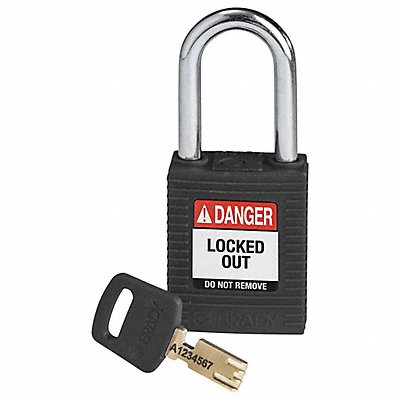 Lockout Padlock Black 1-13/16 H Body