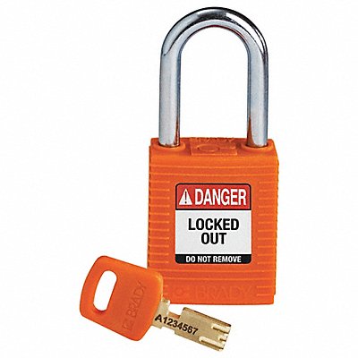 Lockout Padlock Orange 1-13/16 H Body