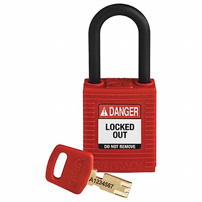 Lockout Padlock Red 1-13/16 H Body