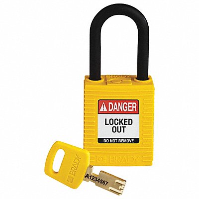 Lockout Padlock Yellow 1-13/16 H Body