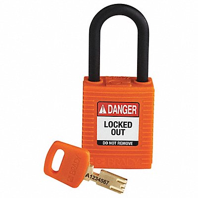 Lockout Padlock Orange 1-13/16 H Body