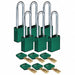 K7942 Lockout Padlock Green 1-1/2 W Body PK6