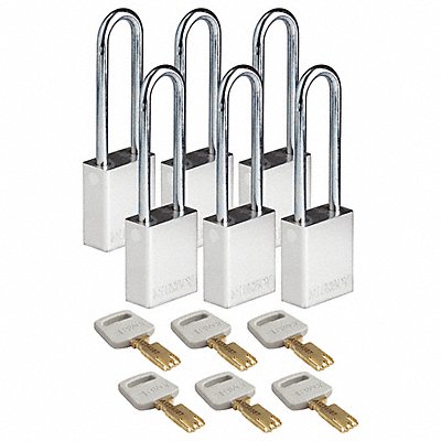 K7942 Lockout Padlock Silver 1-1/2 W Body PK6