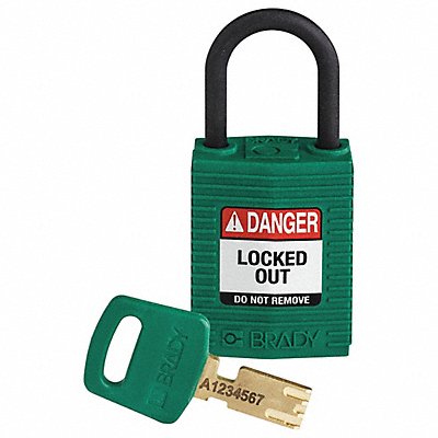 Lockout Padlock Green 1-21/32 H Body