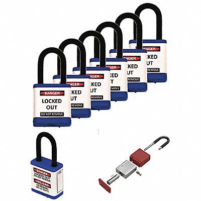 Lockout Padlock 1-1/2 H Shackle PK6