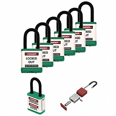 Lockout Padlock 1-1/2 H Shackle PK6