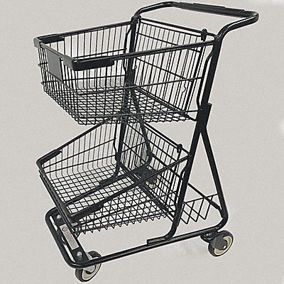 Wire Shopping Cart Black 300 lb Cap.