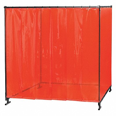 Welding Booth 8 ft W 6 ft H Orange