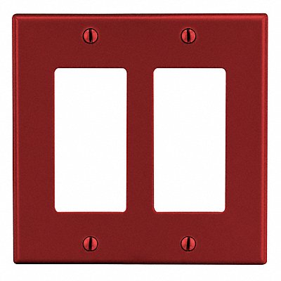 Rocker Wall Plate Stnd Red 2Gng Smth Stn