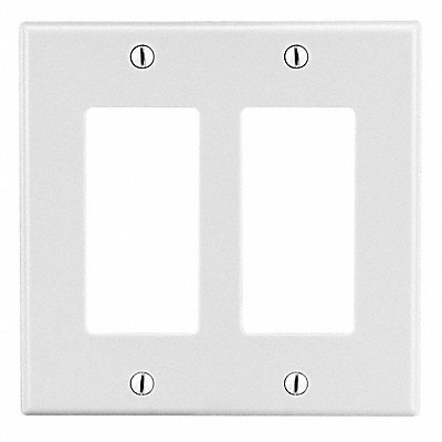 Rocker Wall Plate Stnd Wht 2Gng Smth Stn