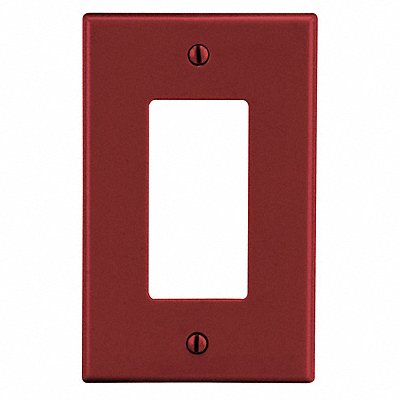 Rocker Wall Plate Mid Red 1Gng Smth Stn