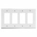 Rocker Wall Plate Stnd Wht 4Gng Smth Stn