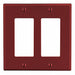 Rocker Wall Plate Mid Red 2Gng Smth Stn