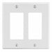 Rocker Wall Plate Mid Wht 2Gng Smth Stn