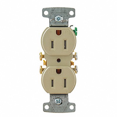 Receptacle 125VAC Ivory Flush Mounting