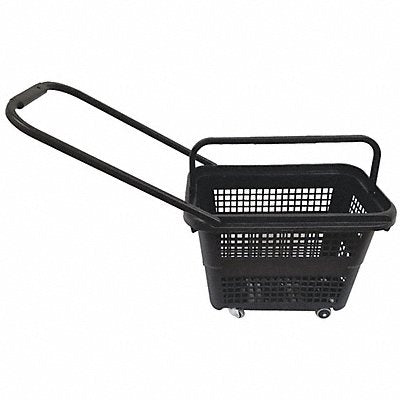 Rolling Hand Basket PP Black 14 11/64 in