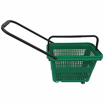 Rolling Hand Basket PP Green 14 11/64 in