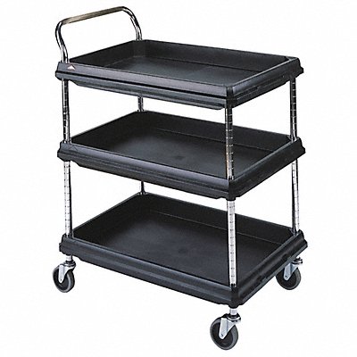 Laboratory Utility Deep Ledge Cart Black