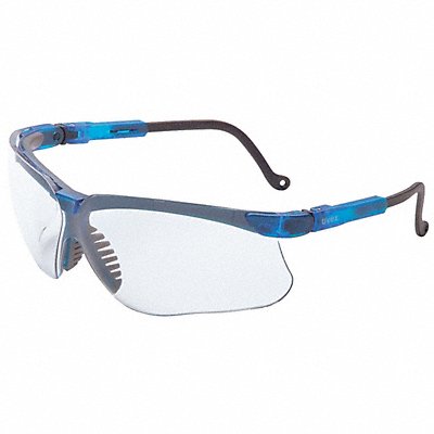 Safety Glasses Blue Frame Wraparound