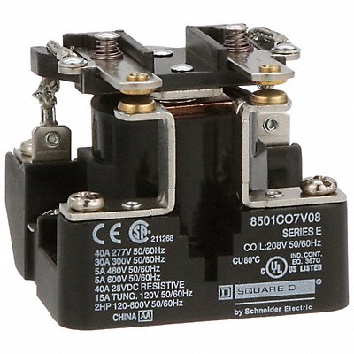 Open Power Relay 208VAC DPST-NO 6Pins