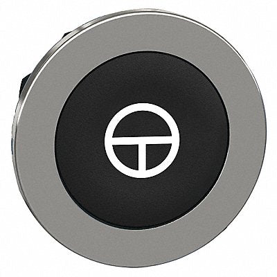 Pushbutton Head Black White 30mm