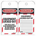 Danger Equipment Locked Out Tag PK25