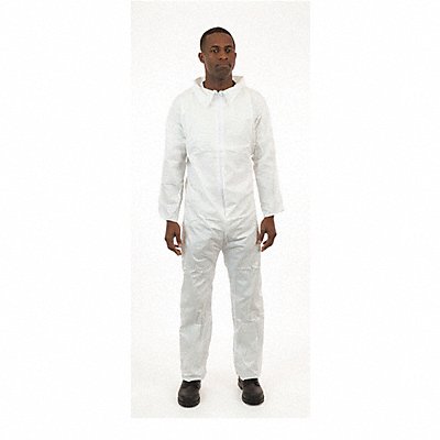 Coverall Elastic Wrist L White PK25