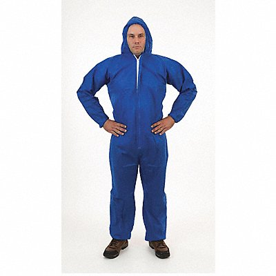 Coverall w/Hood 4XL Blue PK25