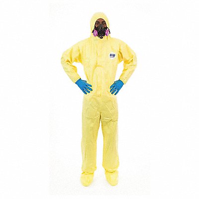 Chem Splash Coverall w/Hood 5XL Yel PK12