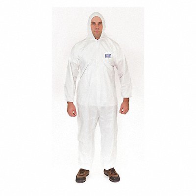 Coverall w/Attached Hood 5XL White PK25