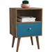 Nightstand Mid Century Brown/Aqua
