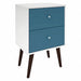 Nightstand Mid Century Whitee/Aqua