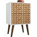 Nightstand Mid Century Whitee/Brown