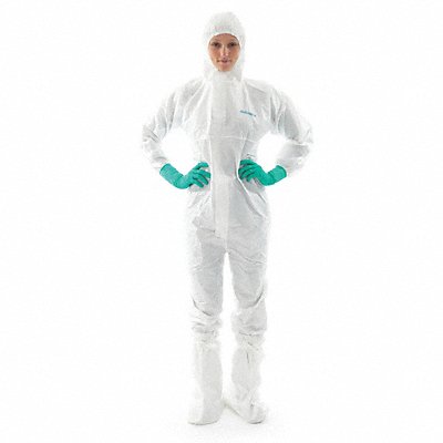 Coveralls M Wht Non-Porous Film Lam PK20