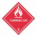 Flammable Gas Label Worded PK50