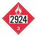 Flammable Liquid Placard 2924 PK25