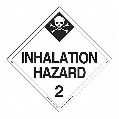 Inhalation Hazard 2 Placard Vinyl PK25