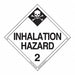 Inhalation Hazard 2 Placard Vinyl PK25