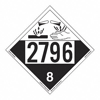 Corrosive Placard UN 2796 PK25