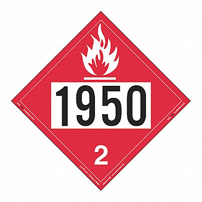 Flammable Gas Placard UN 1950 PK25