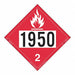 Flammable Gas Placard UN 1950 PK25