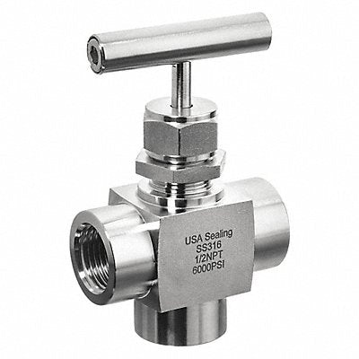 Needle Valve Angled Fitting Style 316 SS