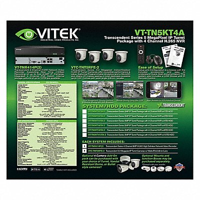 Network Video Recorder Kit 12V DC 1 TB