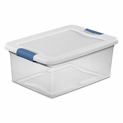 Storage Tote Clear/White Polypropylene