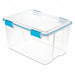 Storage Tote Blue/Clear Polypropylene