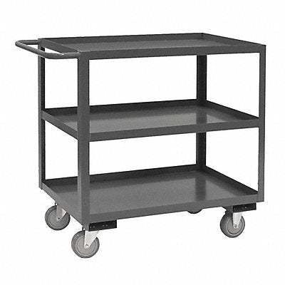 Cart Gray 3 Shelves with Side Brakes