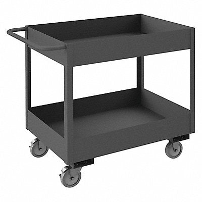 Cart Gray 2 Shelves with Side Brakes